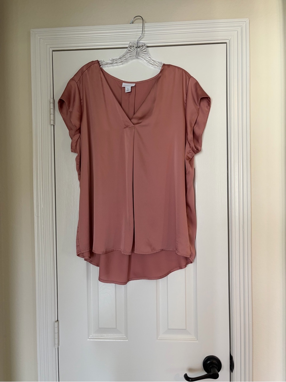 Liz Claiborne Cap Sleeve Dusty Rose V-Neck Blouse!
